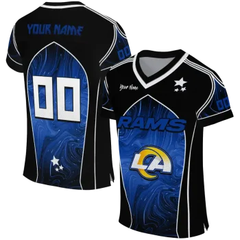 customized los angeles rams halftone slant blue black jersey best selling