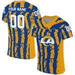 customized los angeles rams stripe splatter blue jersey best selling