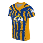 customized los angeles rams stripe splatter blue jersey best selling