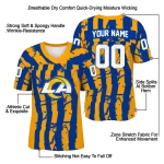 customized los angeles rams stripe splatter blue jersey best selling