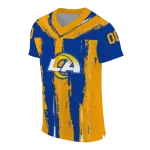 customized los angeles rams striped texture blue jersey best selling