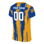 customized los angeles rams striped texture blue jersey best selling