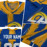 customized los angeles rams striped texture blue jersey best selling