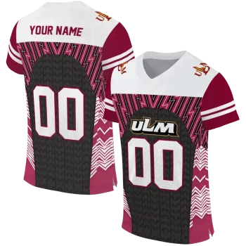 customized louisiana monroe warhawks tire arrows red black white jersey best selling