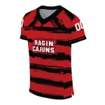 customized louisiana ragin cajuns art stripe red jersey best selling