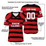 customized louisiana ragin cajuns art stripe red jersey best selling