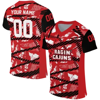 customized louisiana ragin cajuns camo shatter red jersey best selling