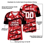 customized louisiana ragin cajuns camo shatter red jersey best selling