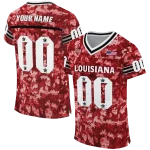 customized louisiana ragin cajuns camouflage abstract red jersey best selling