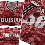 customized louisiana ragin cajuns camouflage abstract red jersey best selling