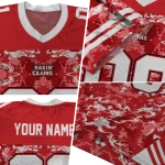 customized louisiana ragin cajuns mirrored pattern red jersey best selling