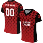 customized louisiana ragin cajuns stacked rectangle red jersey best selling
