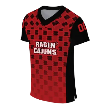 customized louisiana ragin cajuns stacked rectangle red jersey fashion forward