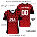 customized louisiana ragin cajuns stacked rectangle red jersey best selling