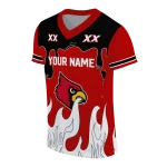 customized louisville cardinals dripping flames red white jersey best selling