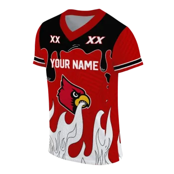 customized louisville cardinals dripping flames red white jersey fashion forward