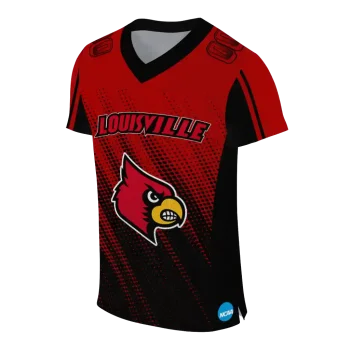 customized louisville cardinals halftone flow red black jersey fashion forward