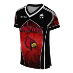 customized louisville cardinals halftone slant red black jersey best selling