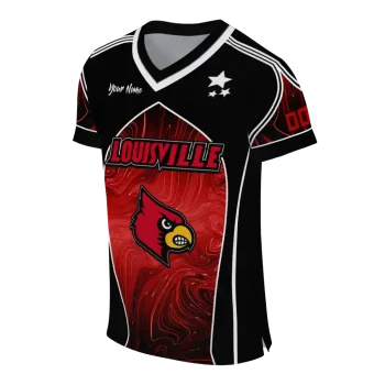 customized louisville cardinals halftone slant red black jersey fashion forward