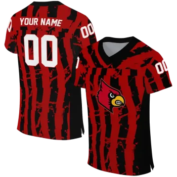customized louisville cardinals stripe splatter red jersey best selling