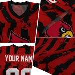 customized louisville cardinals stripe splatter red jersey best selling