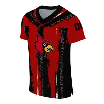 customized louisville cardinals striped texture red jersey fashion forward