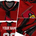 customized louisville cardinals striped texture red jersey best selling