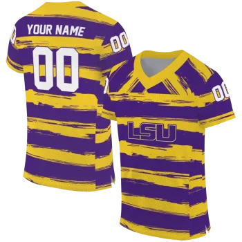 customized lsu tigers art stripe purple jersey best selling