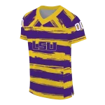 customized lsu tigers art stripe purple jersey best selling