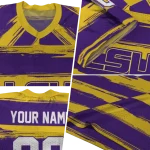 customized lsu tigers art stripe purple jersey best selling