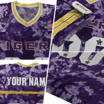 customized lsu tigers camouflage abstract purple jersey best selling