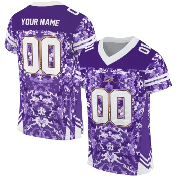 customized lsu tigers mirrored pattern purple jersey best selling