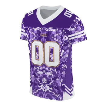 customized lsu tigers mirrored pattern purple jersey fashion forward