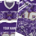customized lsu tigers mirrored pattern purple jersey best selling