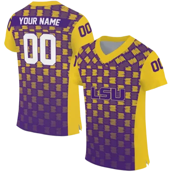 customized lsu tigers stacked rectangle purple jersey best selling
