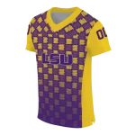 customized lsu tigers stacked rectangle purple jersey best selling