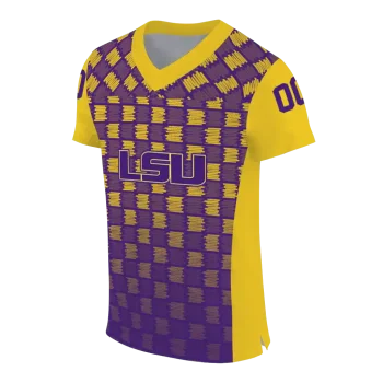 customized lsu tigers stacked rectangle purple jersey fashion forward