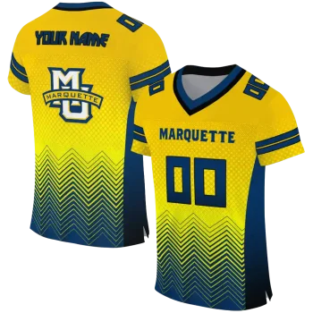 customized marquette golden eagles halftone sweep yellow black jersey best selling