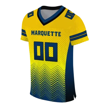 customized marquette golden eagles halftone sweep yellow black jersey fashion forward