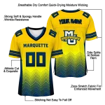 customized marquette golden eagles halftone sweep yellow black jersey best selling