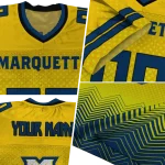customized marquette golden eagles halftone sweep yellow black jersey best selling