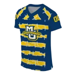 customized marquette golden eagles layered grids blue jersey best selling