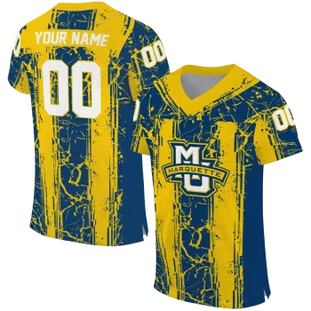 customized marquette golden eagles rugged stripes blue jersey best selling