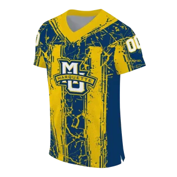 customized marquette golden eagles rugged stripes blue jersey fashion forward
