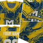 customized marquette golden eagles rugged stripes blue jersey best selling