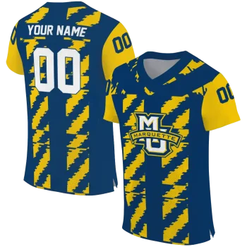 customized marquette golden eagles stripe block blue jersey best selling