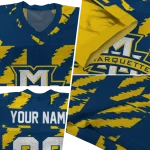 customized marquette golden eagles stripe block blue jersey best selling