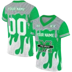 customized marshall thundering herd dripping flames green white jersey best selling
