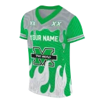 customized marshall thundering herd dripping flames green white jersey best selling