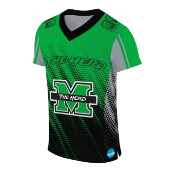 customized marshall thundering herd halftone flow green black jersey fashion forward